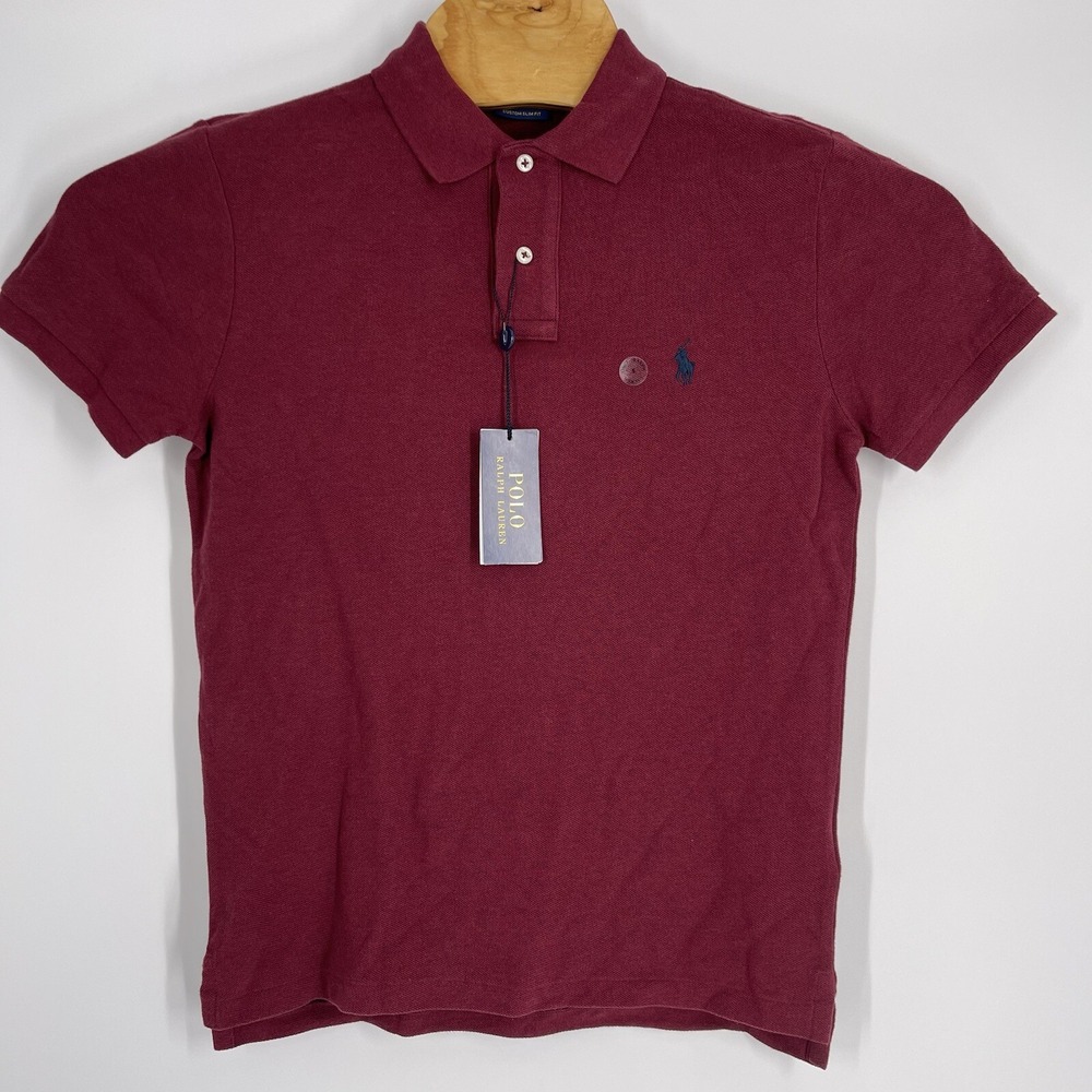 POLO RALPH LAUREN CLASSIC‎ FIT MEN'S MESH SHIRTS PONY LOGO RED Sz Small